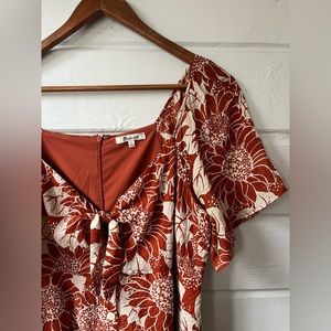 Silk Tie-Front Mini Dress in Sunflower Season 12